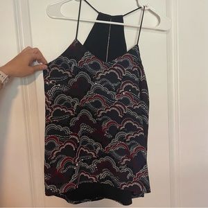 Express tank (reversible colors) navy and patterned (navy, white, maroon)